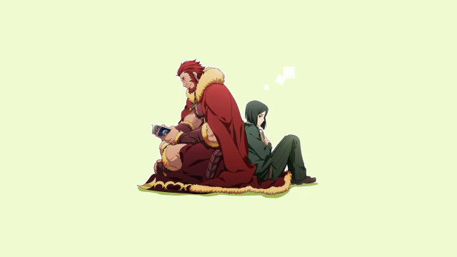 Couple people sitting rug green free wallpaper - medium preview image
