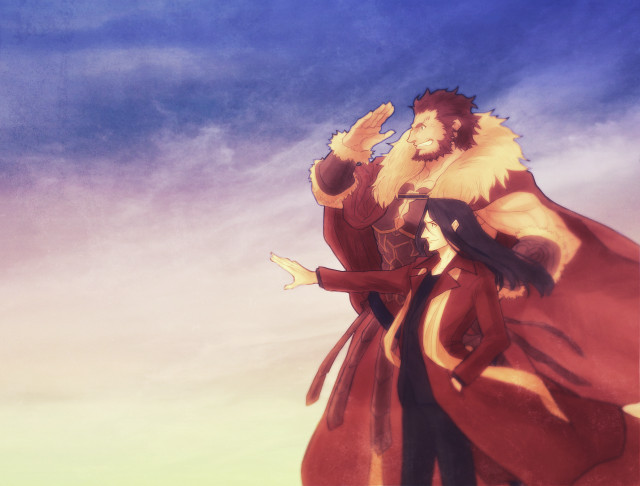 Red coats sky clouds storybook free wallpaper - medium preview image