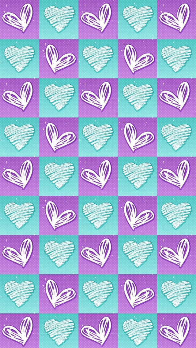 Checkered hearts purple blue background free wallpaper - medium preview image