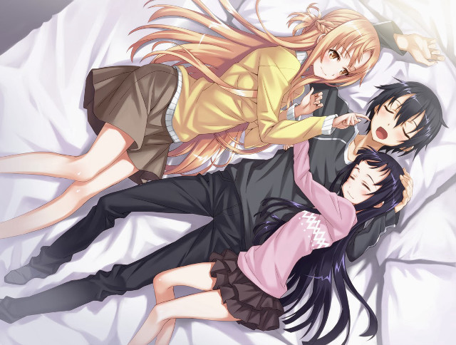 Two people bed white sheet free wallpaper - medium preview image