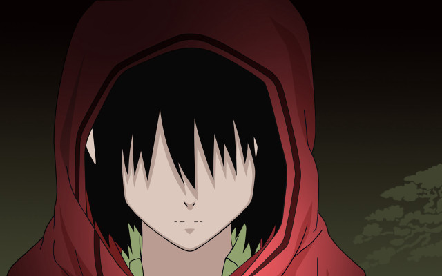 Hooded person red jacket tree free wallpaper - medium preview image