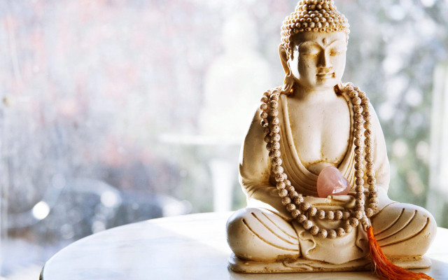 Buddha statue table window red free wallpaper - medium preview image