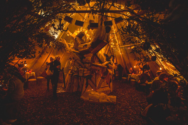 Group tent lights statue man free wallpaper - medium preview image