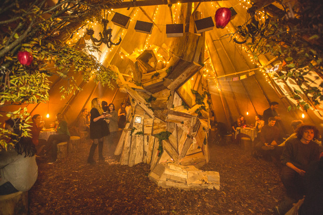 People wooden structure lights tree free wallpaper - medium preview image