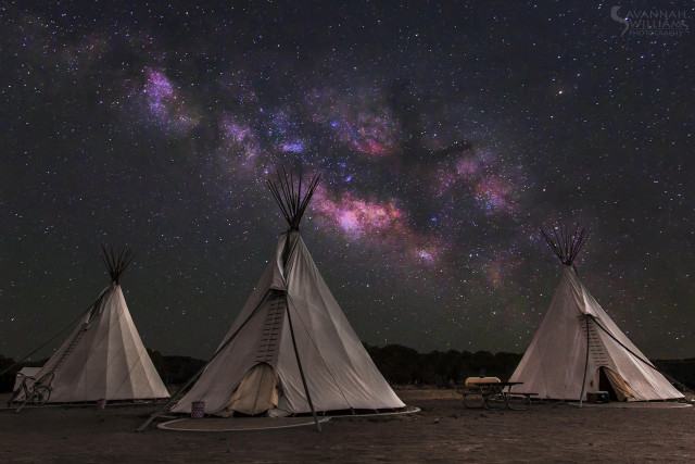 Teepees night sky milky way #2 free wallpaper - medium preview image