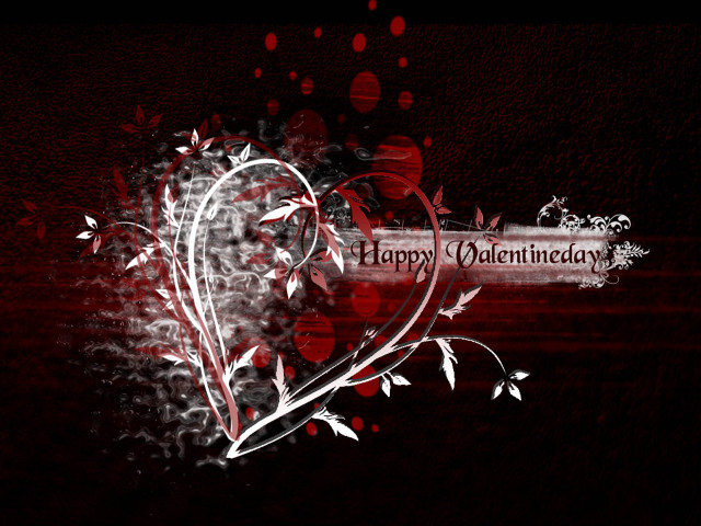 Valentines heart red black butterfly free wallpaper - medium preview image