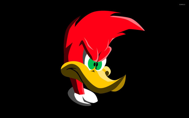 Red bird yellow beak green free wallpaper - medium preview image