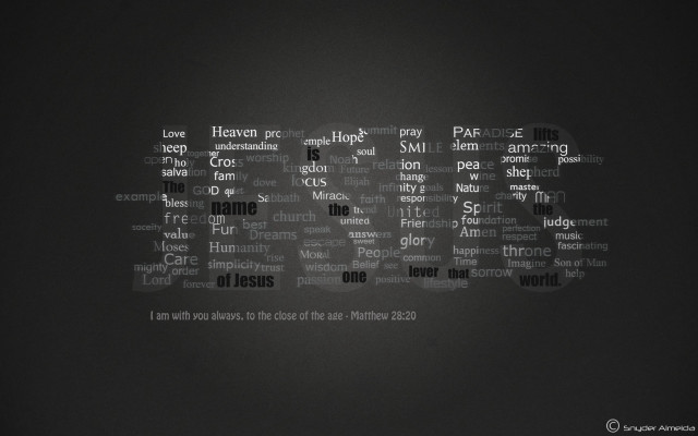 Black white wordcloud letterism dionisius free wallpaper - medium preview image