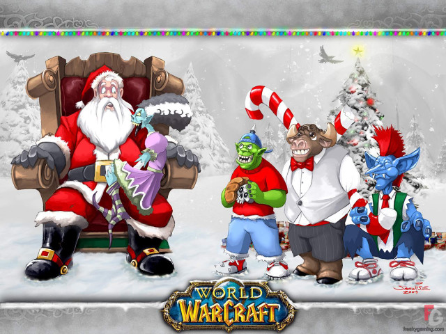 Cartoon characters christmas tree santa free wallpaper - medium preview image
