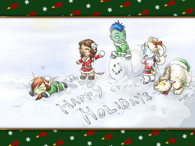 Cartoon characters snowman happy new free wallpaper - medium preview image