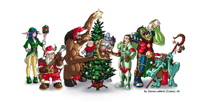 Elves christmas tree fantasy children free wallpaper - medium preview image