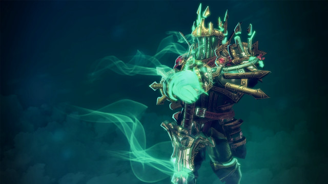 Demon stylized green light face free wallpaper - medium preview image