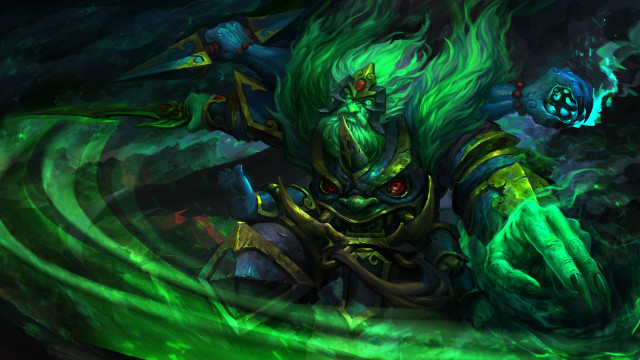Green black character flame chest free wallpaper - medium preview image