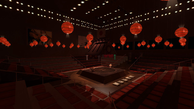 Red lanterns stage performance room free wallpaper - medium preview image