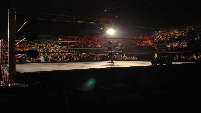 Man wrestling ring night crowd free wallpaper - medium preview image