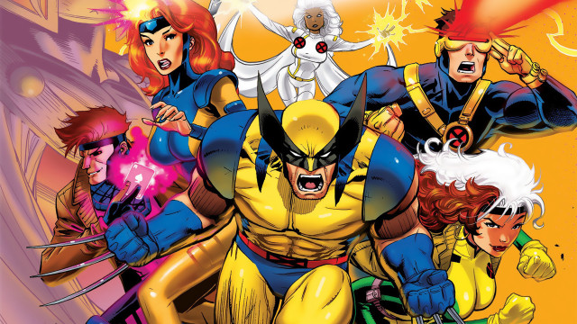 Cartoon group yellow background red free wallpaper - medium preview image
