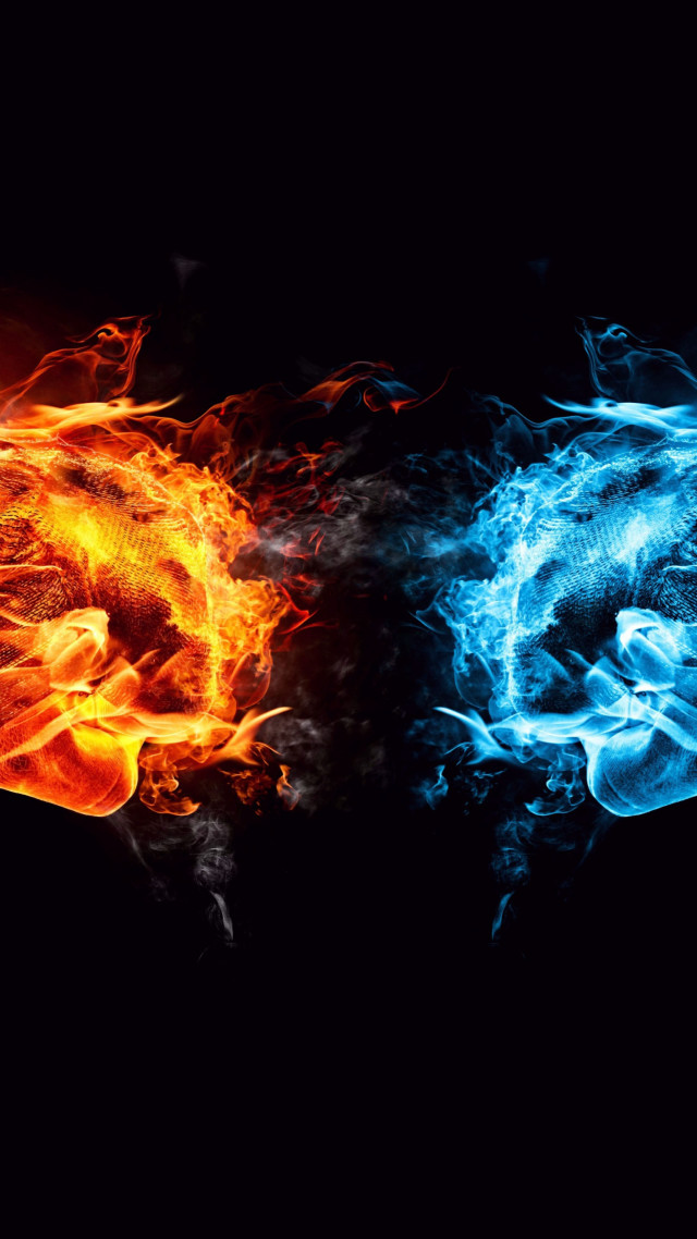Fire ice illusion 3d vfx free wallpaper - medium preview image