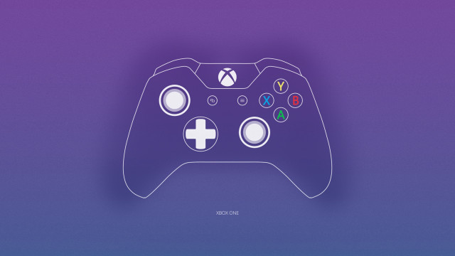 Purple controller white outline game #2 free wallpaper - medium preview image