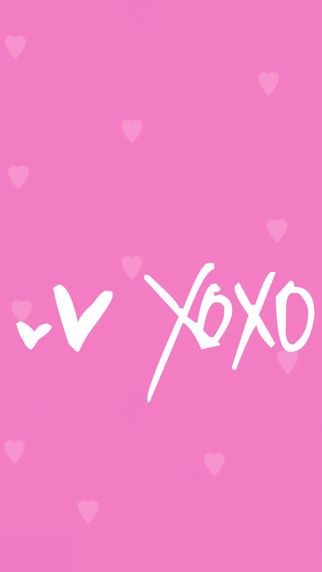 Pink background white text oxoxx free wallpaper - medium preview image