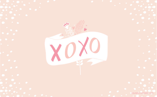 Pink white sign oxoxo plant free wallpaper - medium preview image