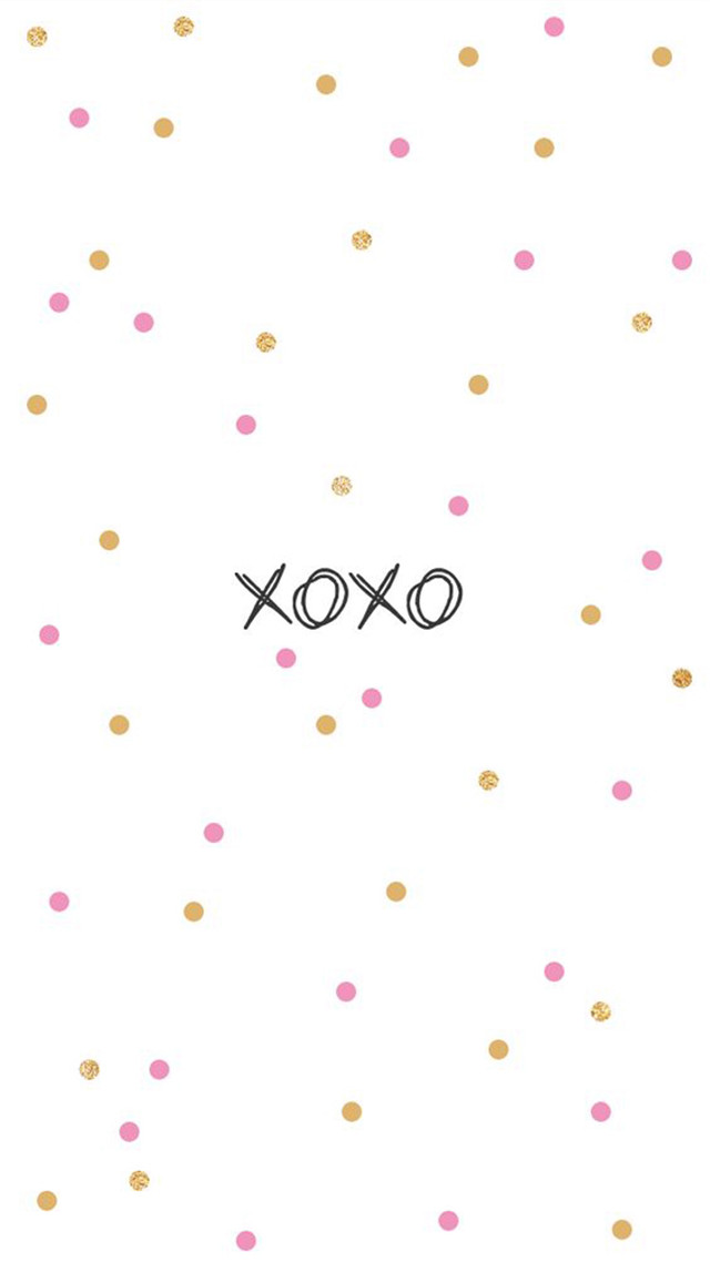 Xoxo white gold pink dots free wallpaper - medium preview image