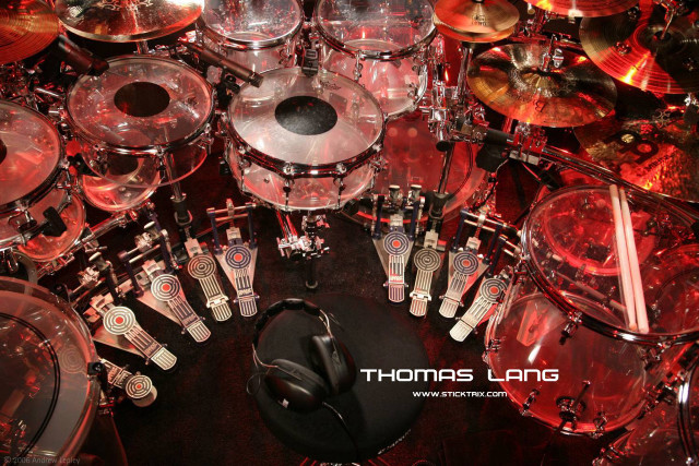 Drum kit headphones on it free wallpaper - medium preview image
