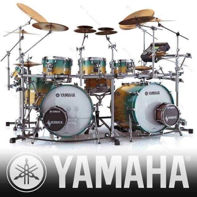 Yamaha drum set black yellow free wallpaper - medium preview image