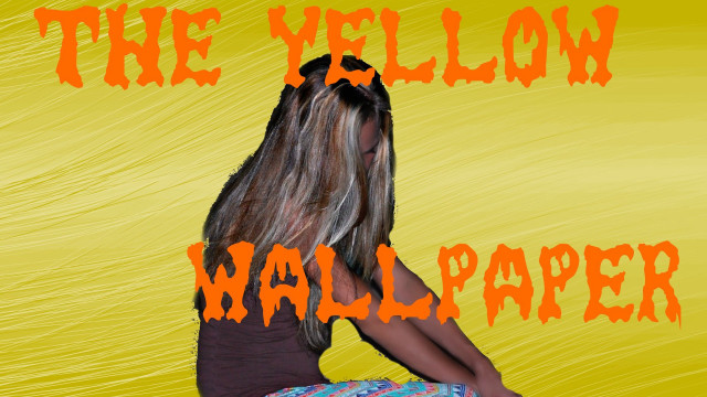 Woman long hair stool yellow free wallpaper - medium preview image