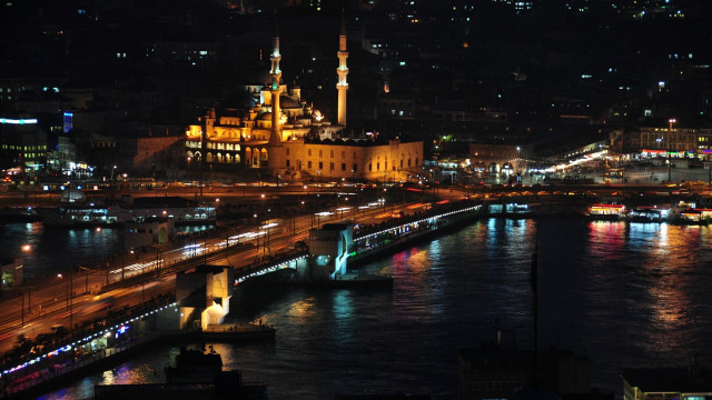 City bridge night river building free wallpaper - medium preview image