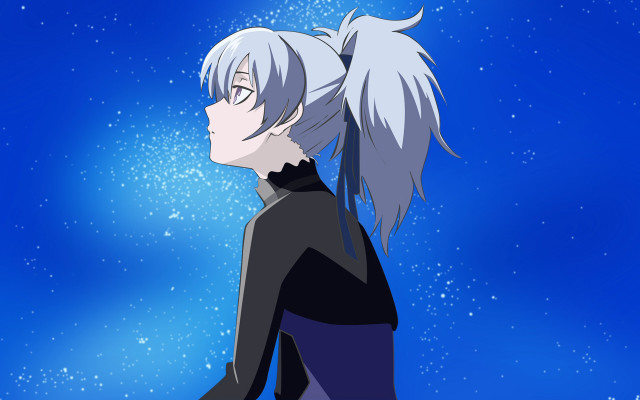 White hair astronaut starry background free wallpaper - medium preview image