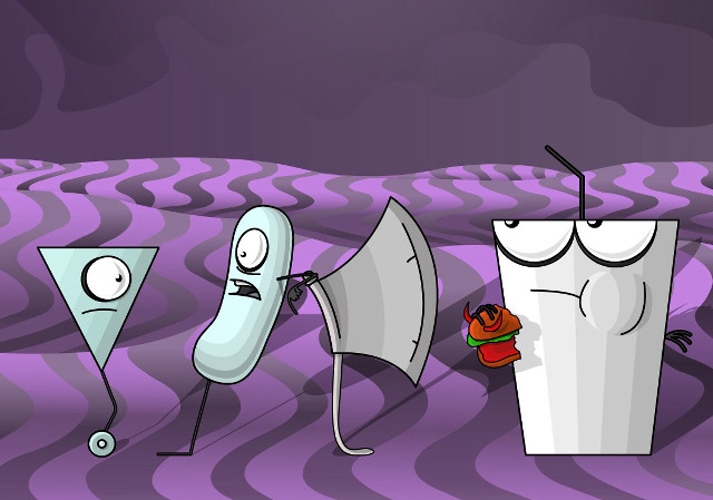 Cartoon character holding rose coffee free wallpaper - medium preview image