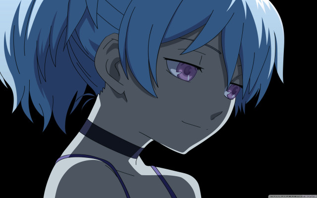 Anime character blue hair purple free wallpaper - medium preview image