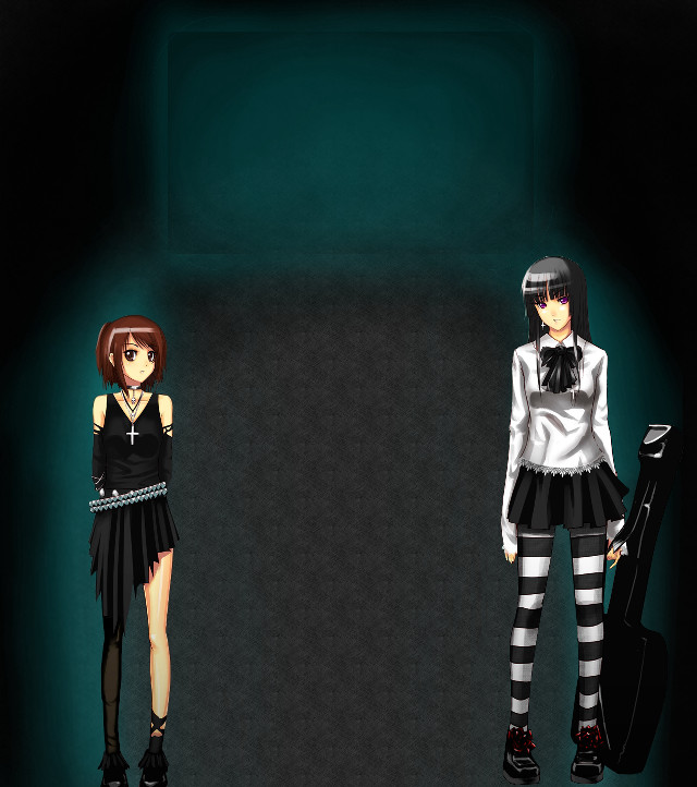 Anime girls black white outfit free wallpaper - medium preview image