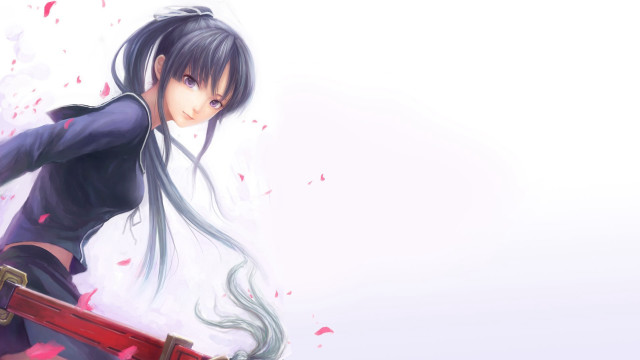 Woman long hair suitcase fantasy free wallpaper - medium preview image