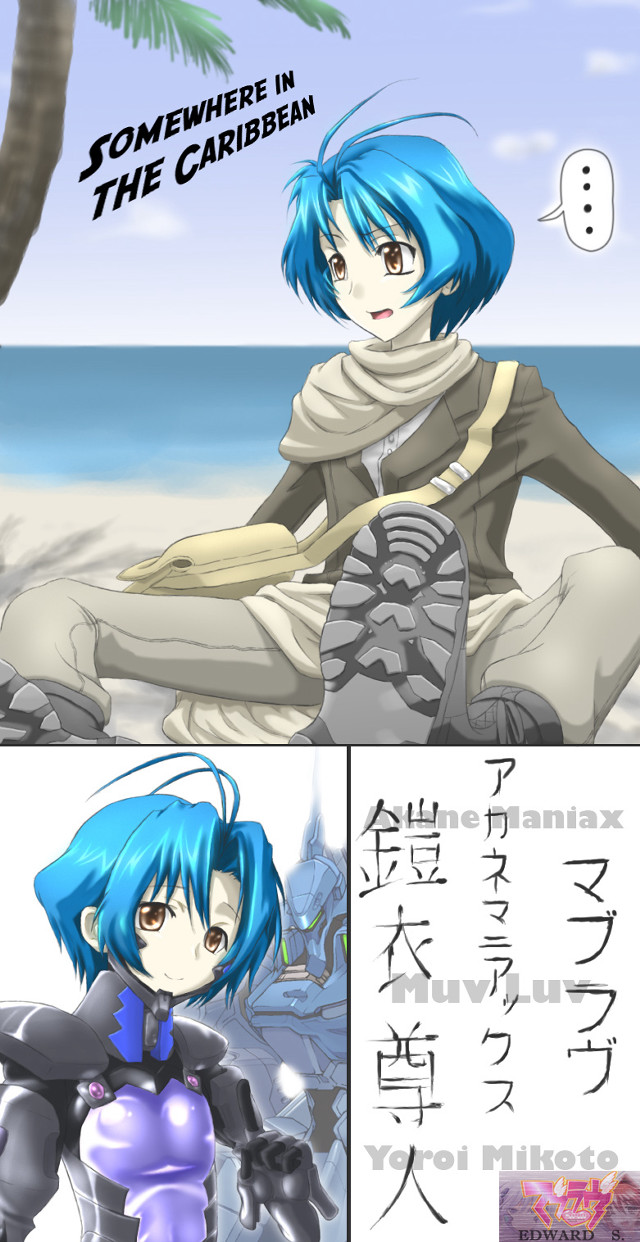 Beach girls bluehair manga military free wallpaper - medium preview image