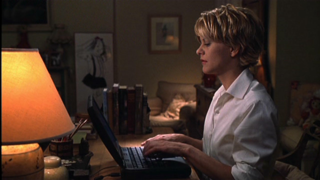 Woman sitting desk laptop lamp free wallpaper - medium preview image