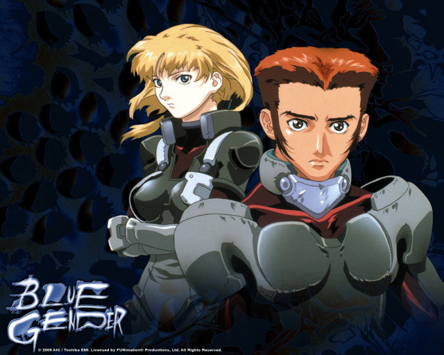 Anime characters armor blue geisha free wallpaper - medium preview image