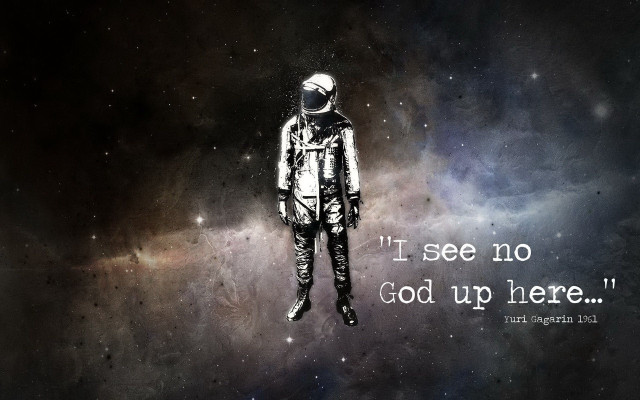 Space suit man galaxy quote free wallpaper - medium preview image