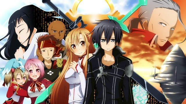 Anime characters sunset clouds sunshine free wallpaper - medium preview image