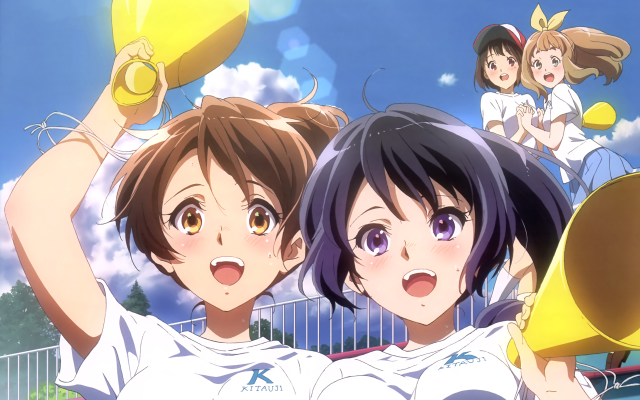 Girls yellow object man holding free wallpaper - medium preview image