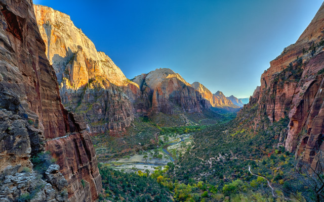 Scenic valley mountains trees river #2 free wallpaper - medium preview image