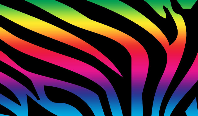 Colorful zebra pattern black background free wallpaper - medium preview image