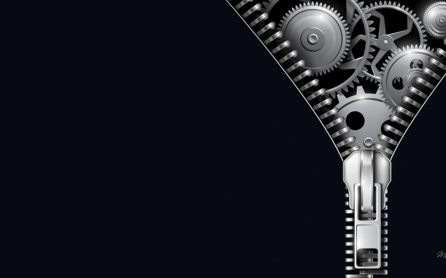 Zipper gears black white background free wallpaper - medium preview image