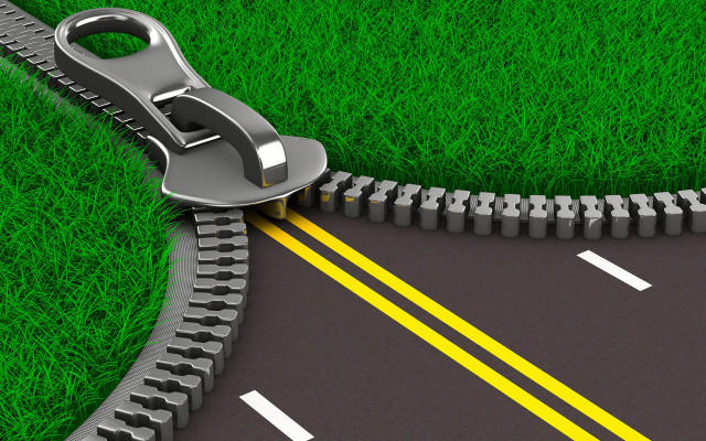 Scissors cutting road grass yellow free wallpaper - medium preview image