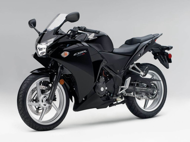 Black motorcycle parked white gray free wallpaper - medium preview image