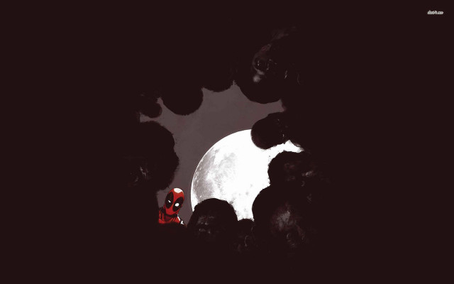 Person standing full moon dark free wallpaper - medium preview image