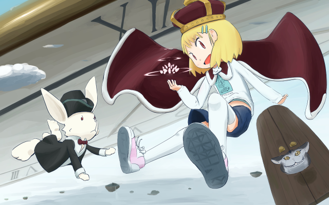 Woman cape cat snow mouse free wallpaper - medium preview image