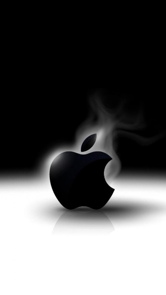 Apple logo smoke black background free wallpaper - medium preview image