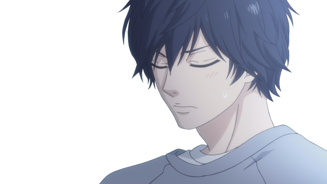 Blue hair sad man official free wallpaper - medium preview image