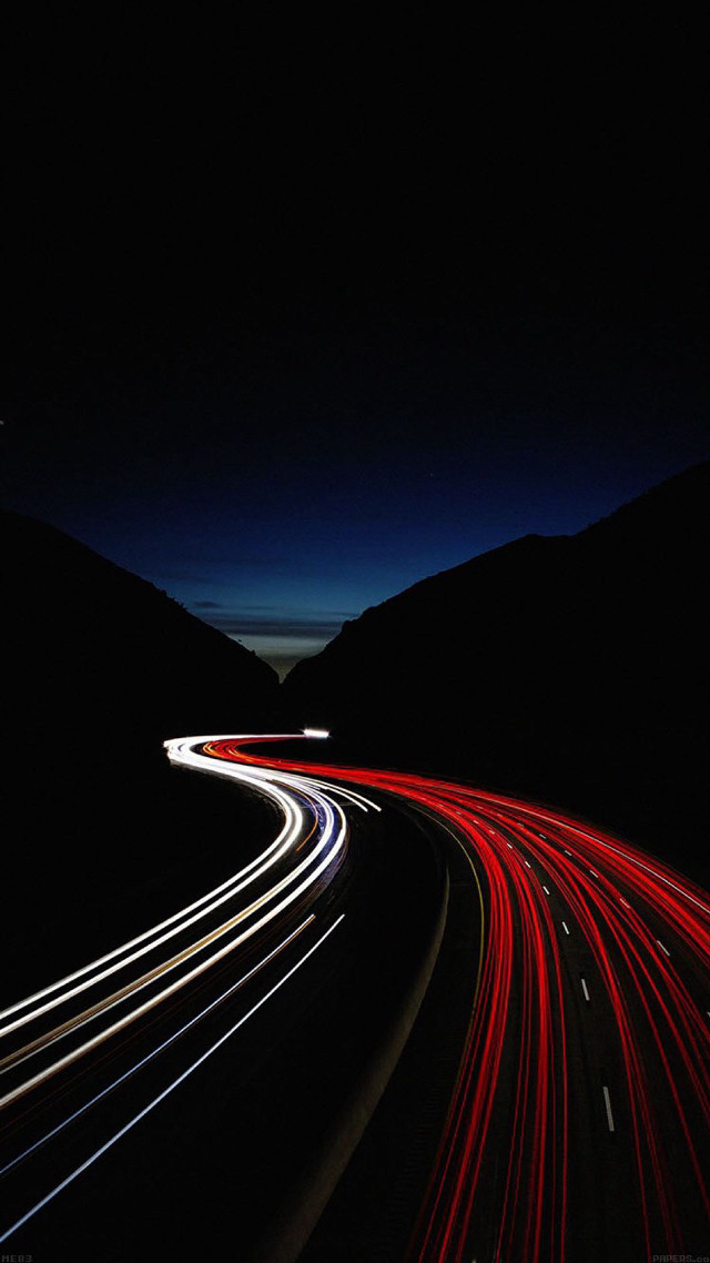 Highway long exposure night car free wallpaper - medium preview image